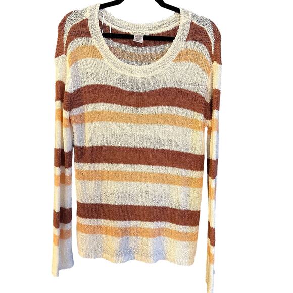 L*SPACE | Oasis Open Weave Lightweight Striped Sweater | Size Medium - Picture 2 of 6